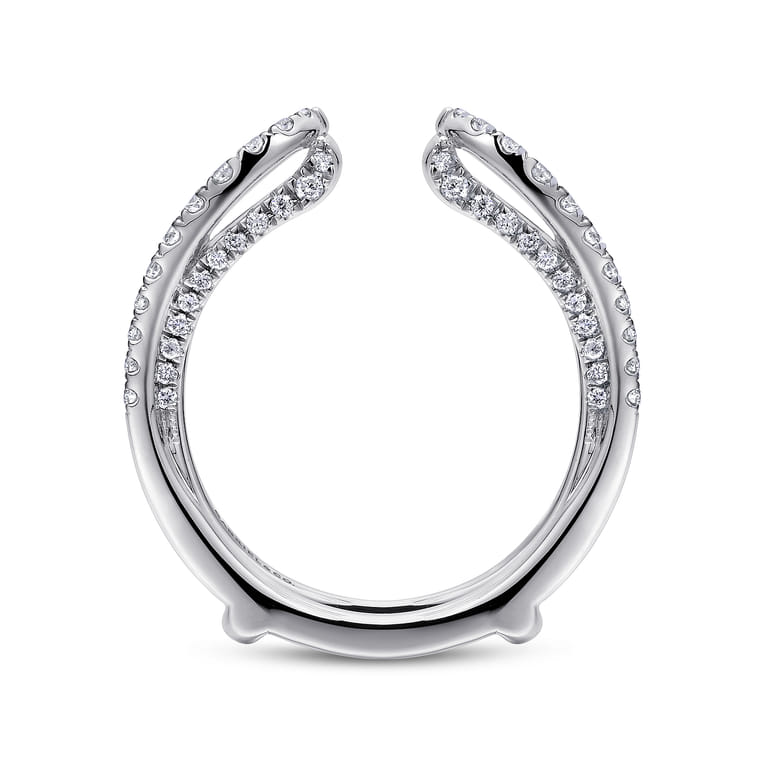Enhancer Wedding Ring in 14k White Gold with Round Natural Diamond at Gabriel & Co. - Shot 2