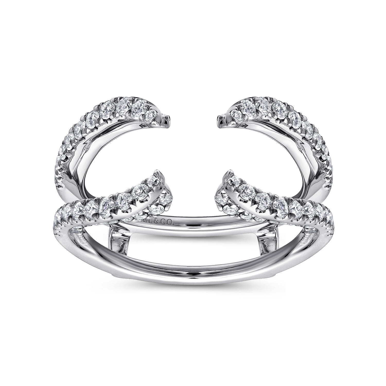Enhancer Wedding Ring in 14k White Gold with Round Natural Diamond at Gabriel & Co. - Shot 4