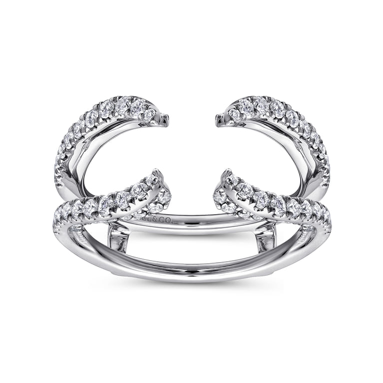 Enhancer Wedding Ring in 14k White Gold with Round Natural Diamond at Gabriel & Co. - Shot 4