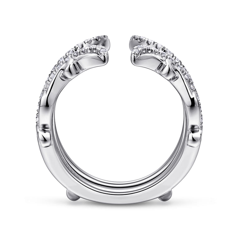 Enhancer Wedding Ring in 14k White Gold with Round Natural Diamond at Gabriel & Co. - Shot 2