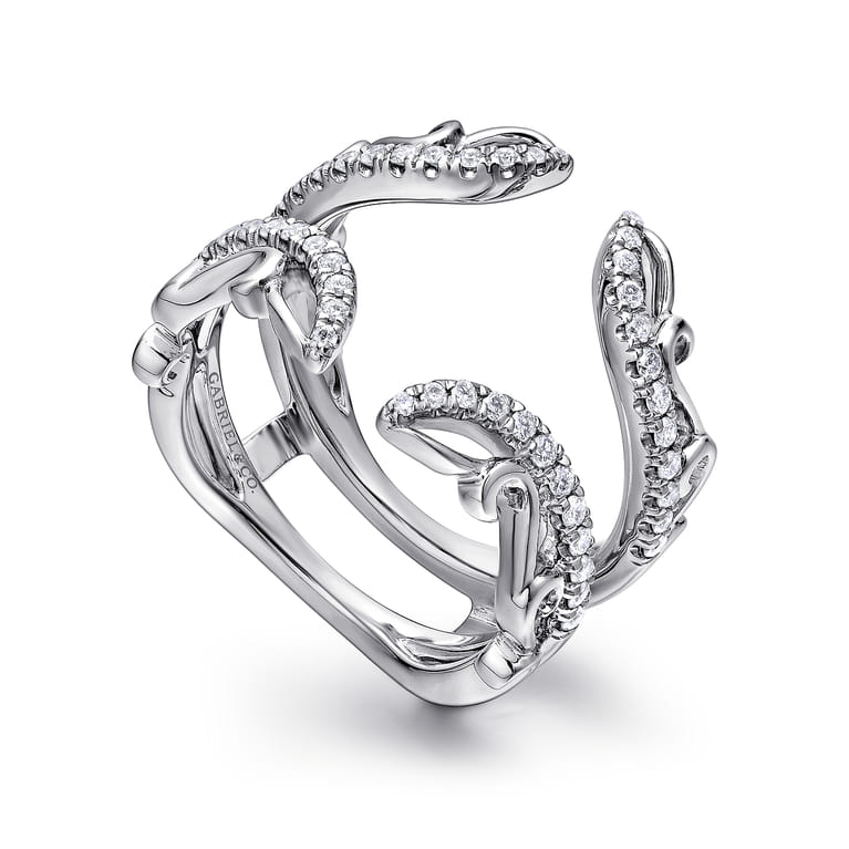 Enhancer Wedding Ring in 14k White Gold with Round Natural Diamond at Gabriel & Co. - Shot 3