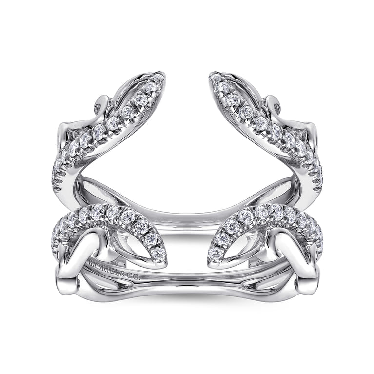 Enhancer Wedding Ring in 14k White Gold with Round Natural Diamond at Gabriel & Co. - Shot 4