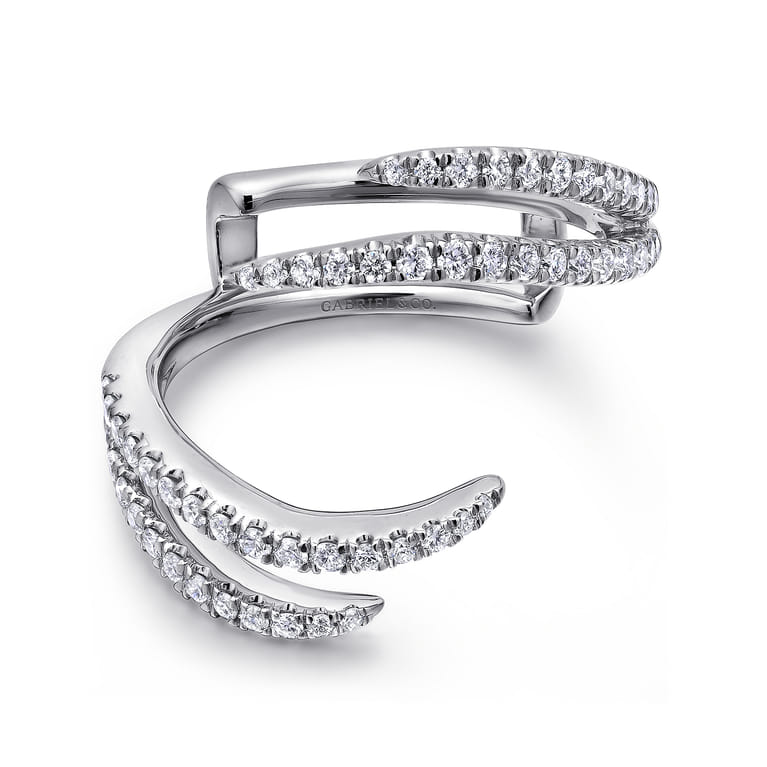 Enhancer Wedding Ring in 14k White Gold with Round Natural Diamond at Gabriel & Co. - Shot 1