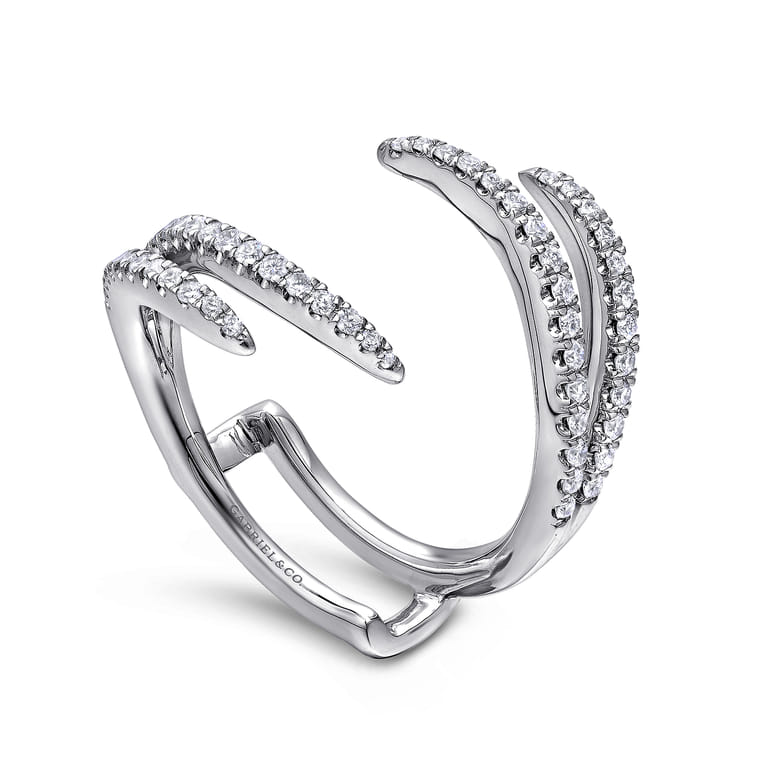 Enhancer Wedding Ring in 14k White Gold with Round Natural Diamond at Gabriel & Co. - Shot 3