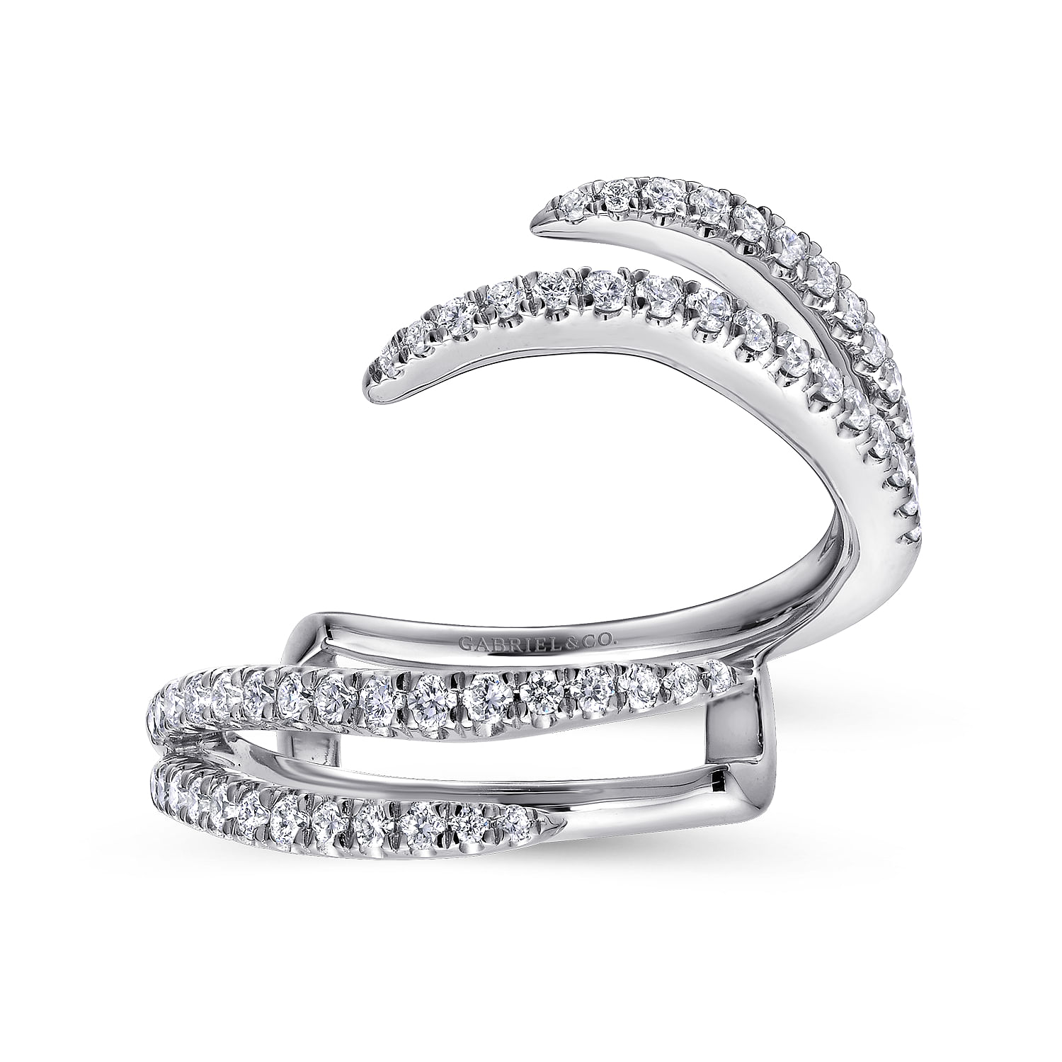 14K White Gold French Pave Set Diamond Ring Enhancer