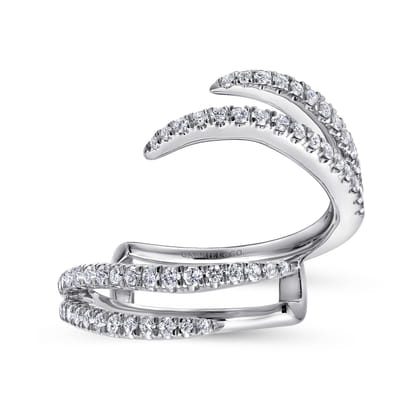 14K White Gold French Pave Set Diamond Ring Enhancer