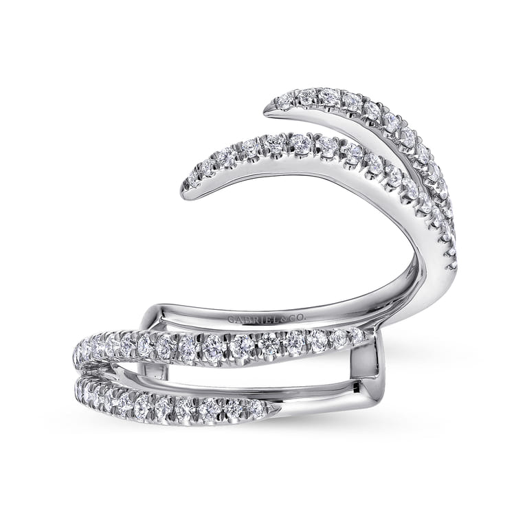 Enhancer Wedding Ring in 14k White Gold with Round Natural Diamond at Gabriel & Co. - Shot 4