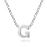 14K White Gold G Initial Necklace