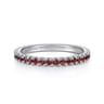 14K White Gold Garnet Stackable Ring