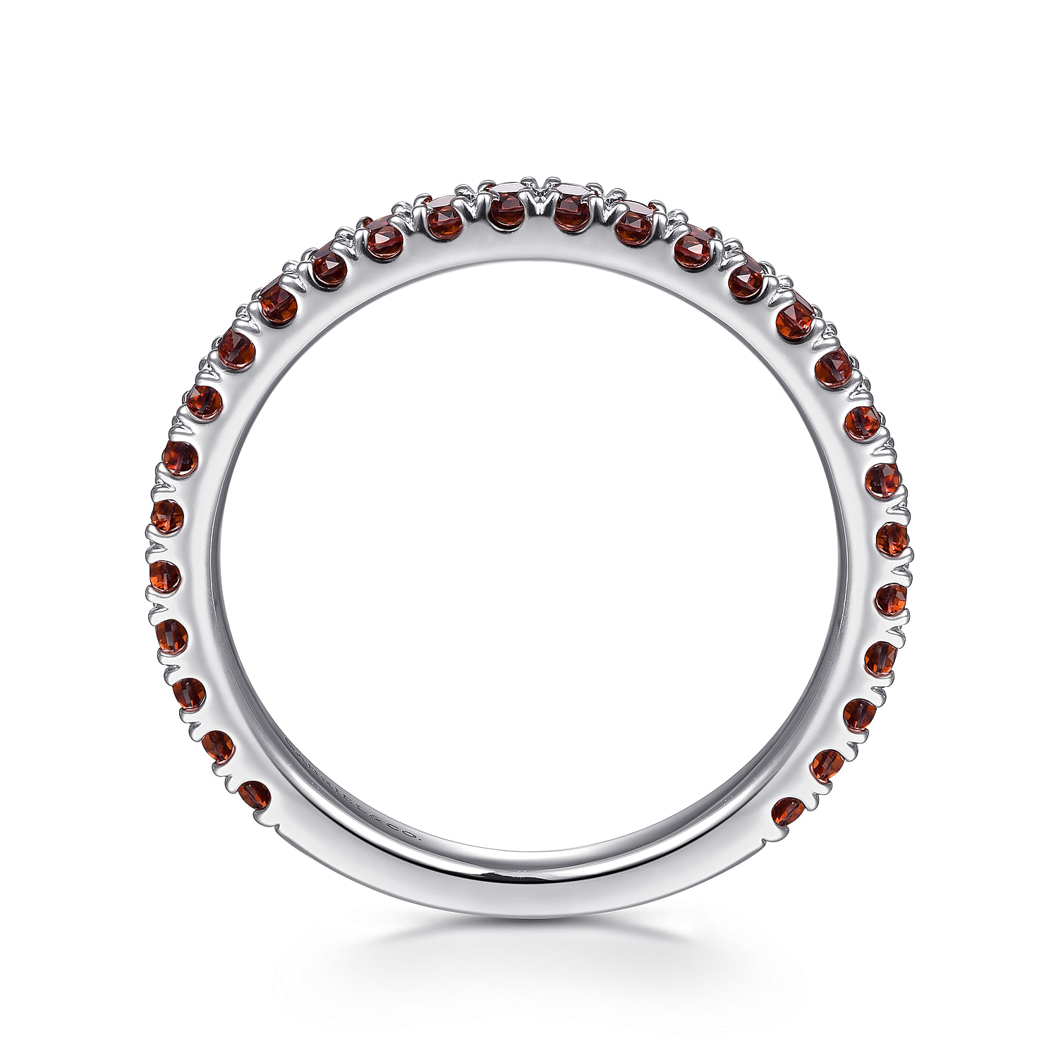 14K White Gold Garnet Stackable Ring - Shot 2