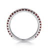 14K White Gold Garnet Stackable Ring
