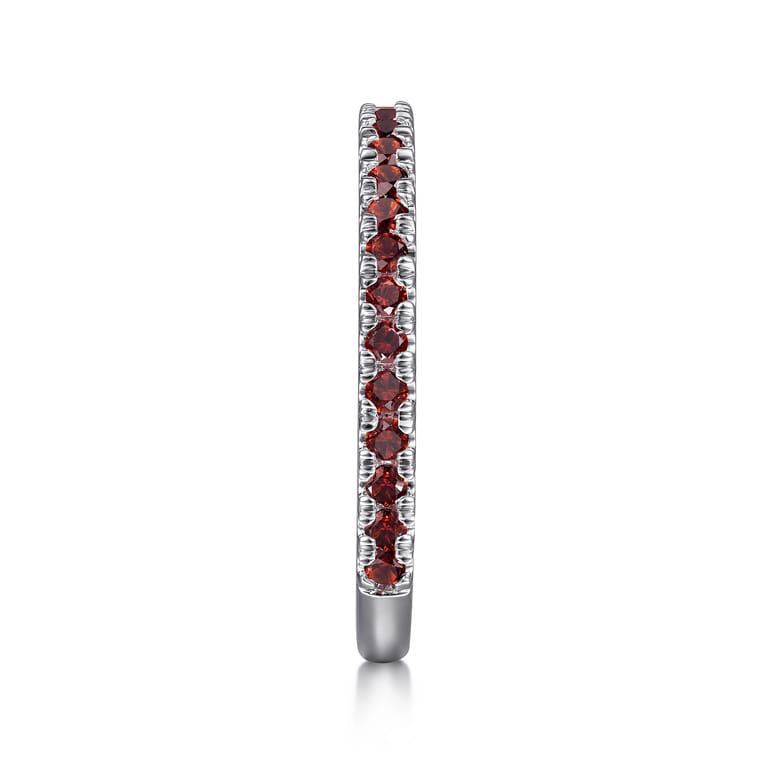14K White Gold Garnet Stackable Ring - Shot 4