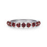 14K White Gold Garnet Stackable Ring