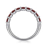 14K White Gold Garnet Stackable Ring