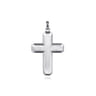 14K White Gold Geometric Cross Pendant