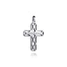 14K White Gold Geometric Cross Pendant