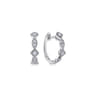 14K White Gold Geometric Diamond Huggie Earrings - 0.25 ct
