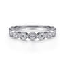 14K White Gold Geometric Diamond Stackable Ring - 0.5 ct