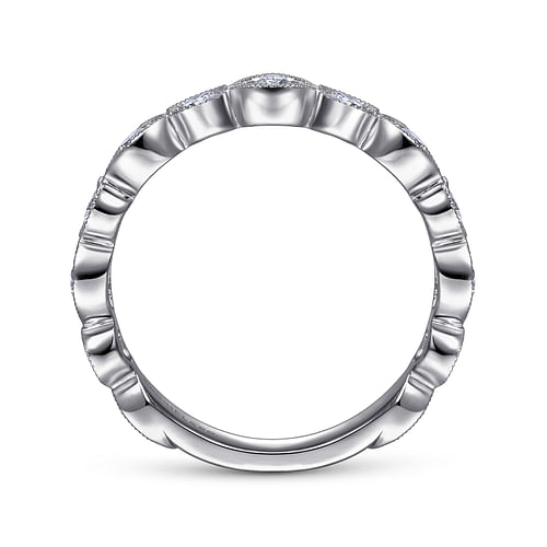 14K White Gold Geometric Diamond Stackable Ring - 0.5 ct - Shot 2