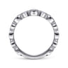 14K White Gold Geometric Diamond Stackable Ring - 0.5 ct