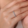 14K White Gold Geometric Diamond Stackable Ring - 0.5 ct