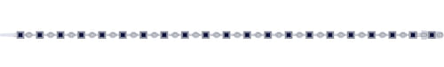 14K White Gold Geometric Diamond and Sapphire Tennis Bracelet - 0.3 ct - Shot 3