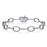 14K White Gold Geometric Link Diamond Tennis Bracelet - 1.4 ct