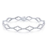 14K White Gold Geometric Link Diamond Tennis Bracelet - 1.5 ct