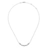14K White Gold Geometric Shape Curved Bar Diamond Necklace - 0.5 ct