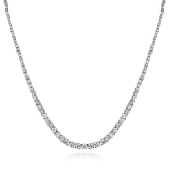 14K White Gold Graduated Diamond Necklace