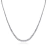 14K White Gold Graduated Diamond Necklace - 3 ct