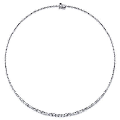 14K White Gold Graduated Diamond Necklace