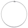 14K White Gold Graduated Diamond Necklace - 3 ct