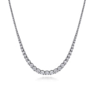 14K White Gold Graduated Diamond Necklace