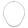 14K White Gold Graduated Diamond Necklace - 4.9 ct