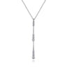 14K White Gold Graduated Diamond Station Drop Y Necklace - 0.35 ct