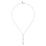 14K White Gold Graduated Diamond Station Drop Y Necklace - 0.35 ct