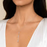 14K White Gold Graduated Diamond Station Drop Y Necklace - 0.35 ct
