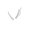 14K White Gold Graduated Round Diamond Ear Climber Earrings - 0.5 ct