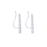 14K White Gold Graduated Round Diamond Ear Climber Earrings - 0.5 ct