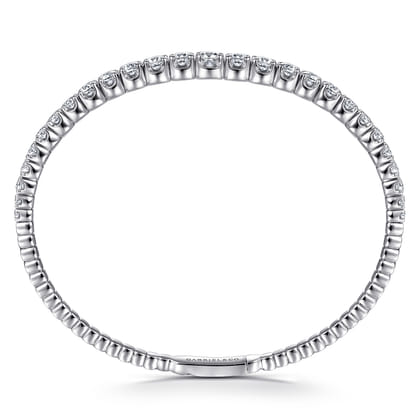 14K White Gold Graduating Diamond Bangle