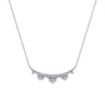 14K White Gold Graduating Diamond Bar Necklace - 0.75 ct