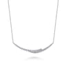 14K White Gold Graduating Diamond Bar Necklace - 0.75 ct