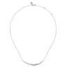 14K White Gold Graduating Diamond Bar Necklace - 0.75 ct
