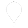 14K White Gold Graduating Diamond Buttercup Set Drop Necklace - 0.25 ct