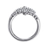 14K White Gold Graduating Diamond Bypass Ring - 0.75 ct