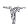 14K White Gold Graduating Diamond Bypass Ring - 0.75 ct