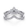 14K White Gold Graduating Diamond Chevron Ring - 0.5 ct