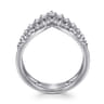 14K White Gold Graduating Diamond Chevron Ring - 0.5 ct