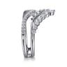 14K White Gold Graduating Diamond Chevron Ring - 0.5 ct